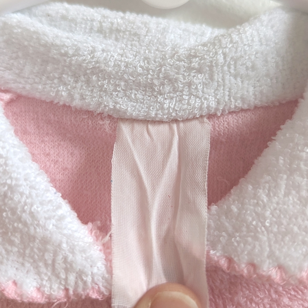 Vtg Terry Cloth Sleeper 0-3m Pink Balloons Collared 90s - Picture 4 of 4